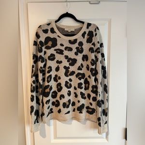 Loft Oversized Leopard Print Sweater